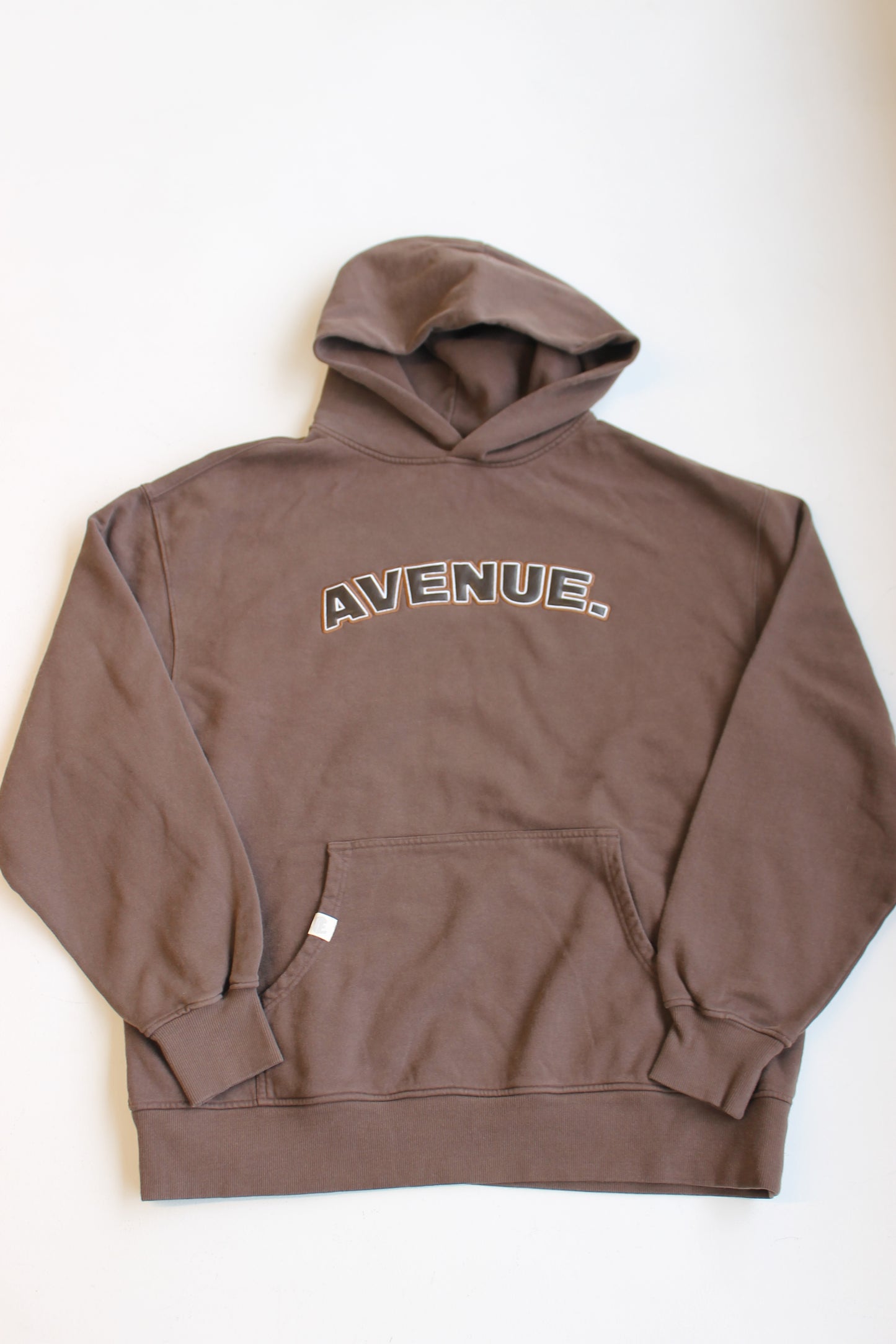 Avenue Hoodie Appliqué Cuir Brown