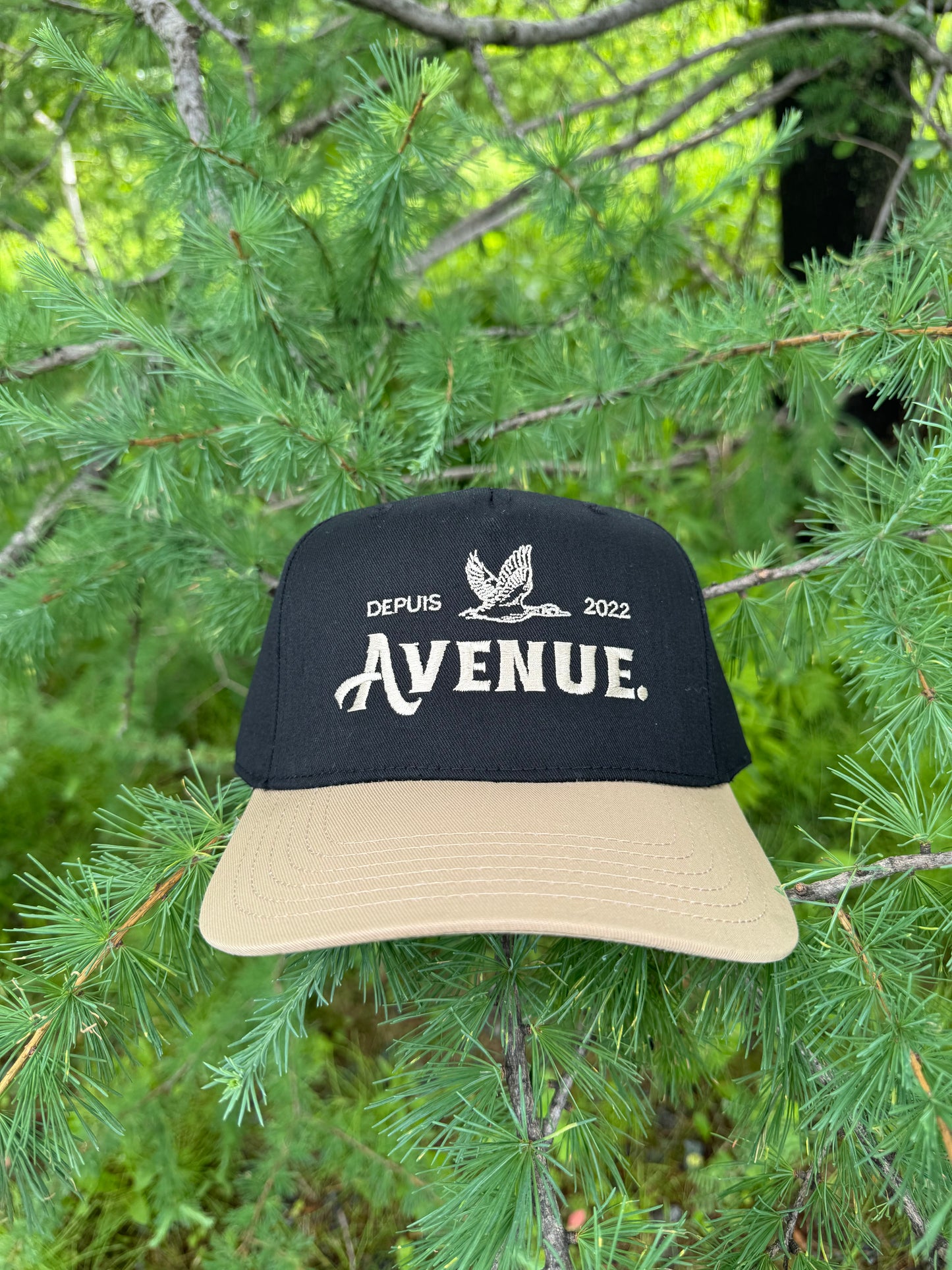 Avenue Duck Black & Khaki Cap